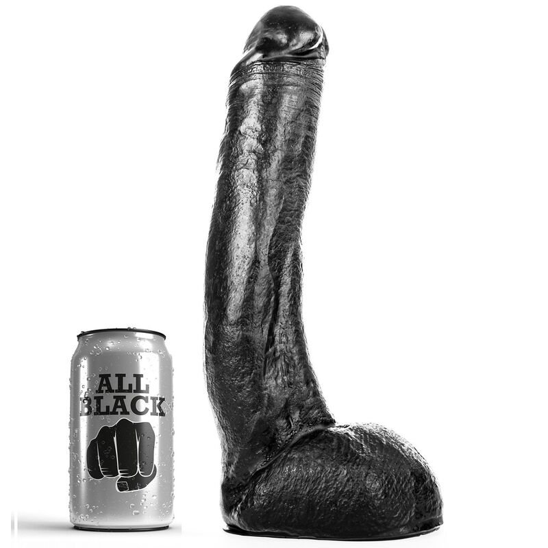 Obsenza - Dildo Curvado de 29 cm All Black para Placer Realista - Negro - Image 1