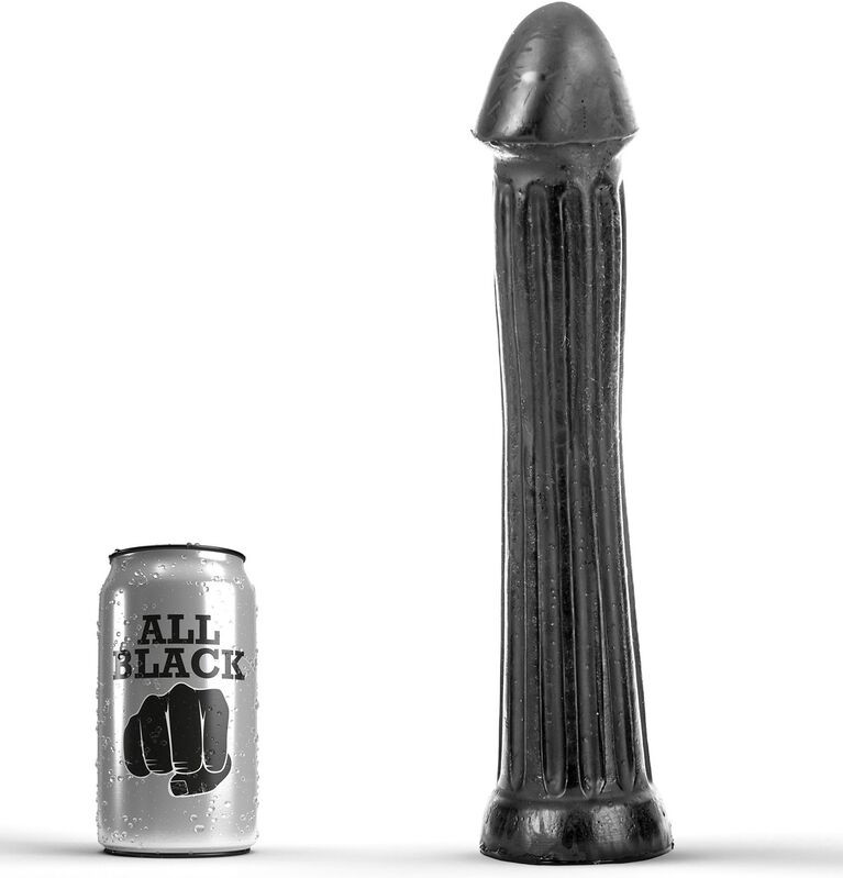 Obsenza - Plug Dildo de 31 cm con Surcos Profundos para Placer Intenso - Negro - Image 1