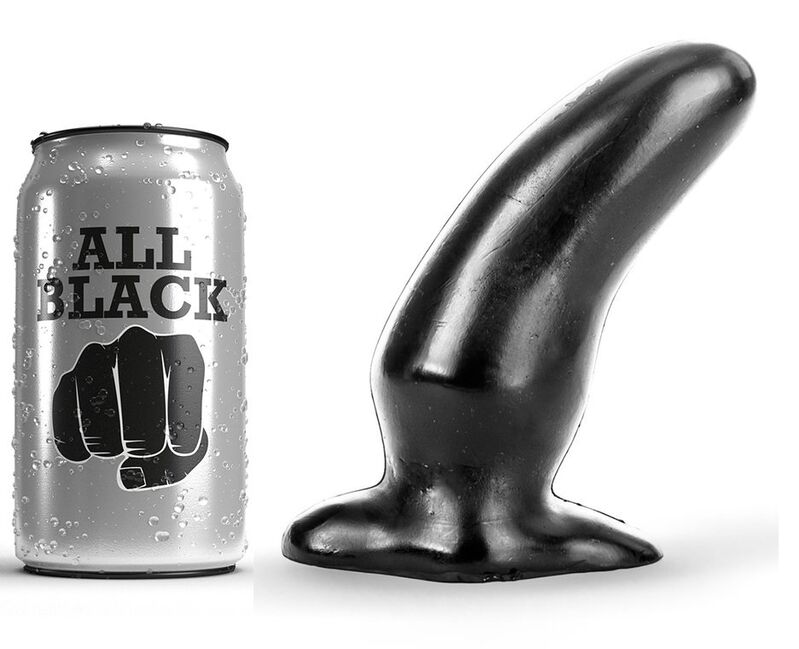 Obsenza - Anal Plug Curvo de 13 cm para Estimulación G-Spot - ALL BLACK - Negro - Image 1