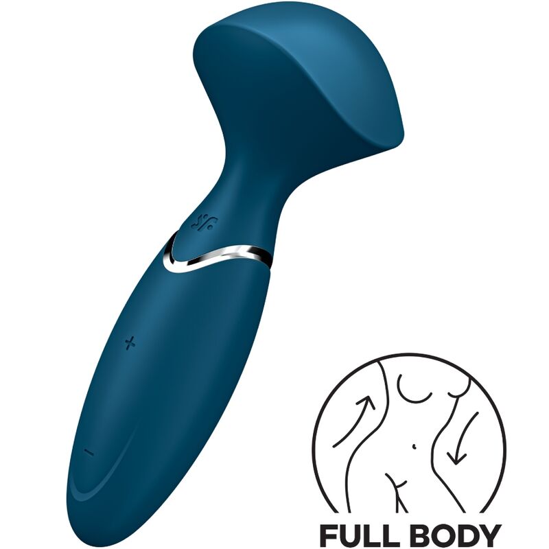 Obsenza - SATISFYER Mini Wand-er Blue – Vibrador de Varita Compacto y Potente - Image 1