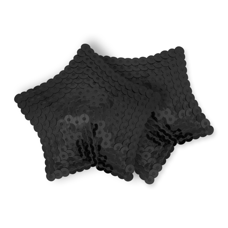 Obsenza - Couvre-Tétons Étoile Paillettes Noires OHMAMA pour Séduction et Plaisir - Image 1