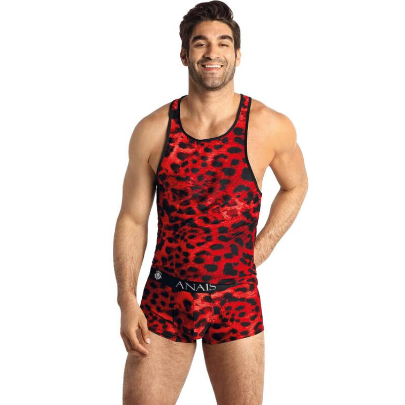 Obsenza - Top Savage de Microfibra con Estampado Animal para Hombre de ANAIS LUXURY LINGERIE - Negro - Image 1