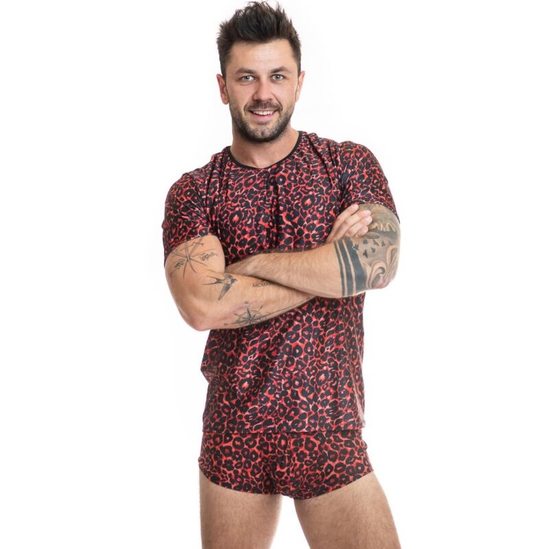 Obsenza - Camisa Tribal Sexy de Microfibra con Estampado Animal para Hombre - Image 1