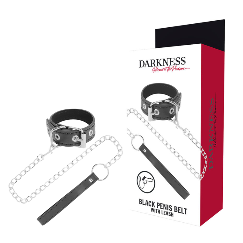Obsenza - DARKNESS Peniskring mit Riemen für BDSM-Unterwerfung - Image 1