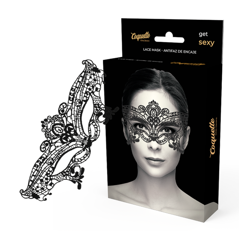 Obsenza - Máscara de Renda Preta Larga Coquette Chic Desire para Momentos de Prazer e Sedução - Image 1