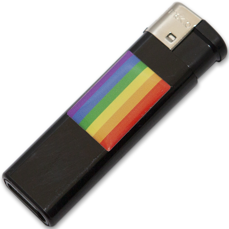 Obsenza - Lighter rechargeable noir avec drapeau LGBT Pride - Image 1