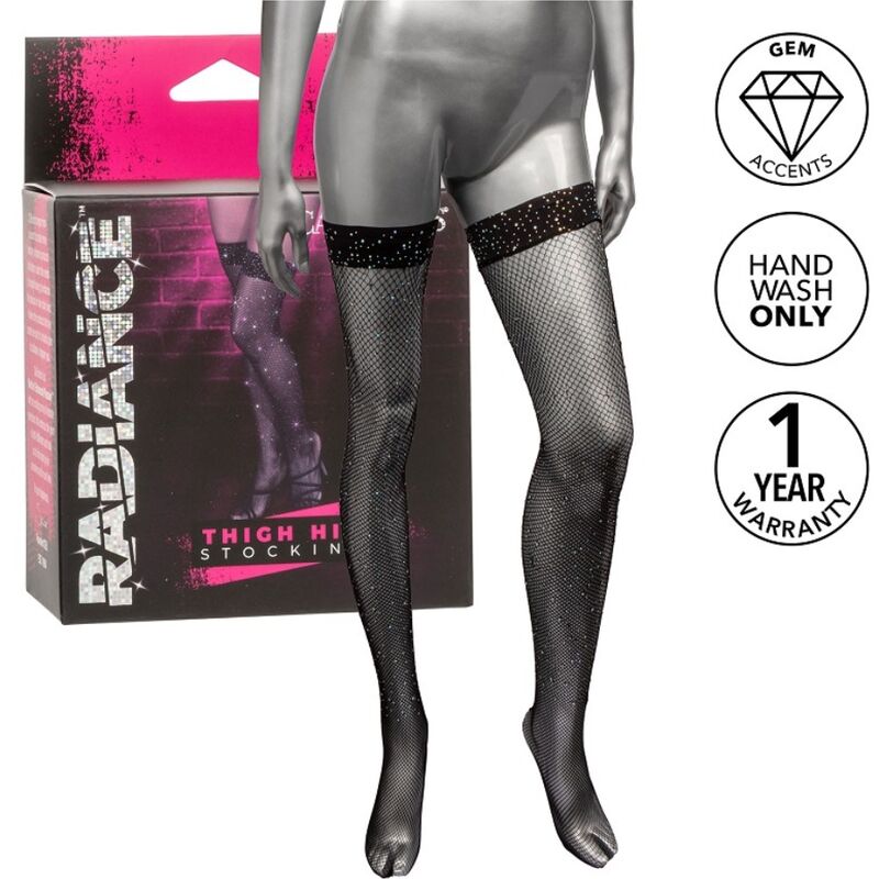 Obsenza - Bas Cuisses Séduisants Radiance avec Détails en Strass - TU - Image 1