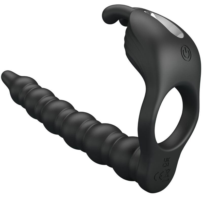 Obsenza - Anello Fallico con Vibratore Prostatico e Spina Stimolante - Pretty Love - Nero - Image 1