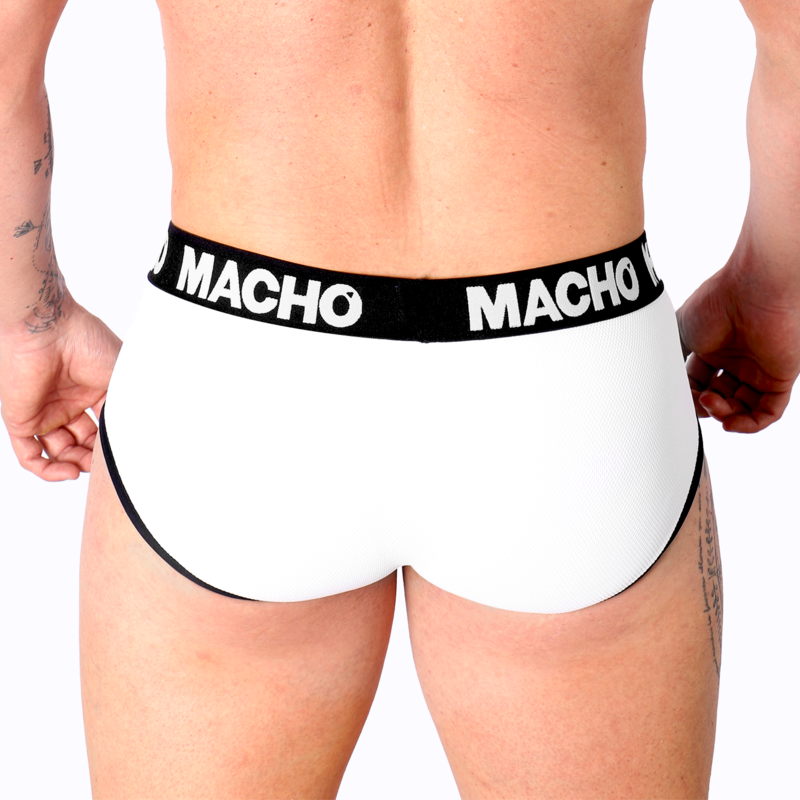 Obsenza - Slip Masculino de Corte Clásico con Copa de Realce - MACHO Underwear - Blanco - Image 1