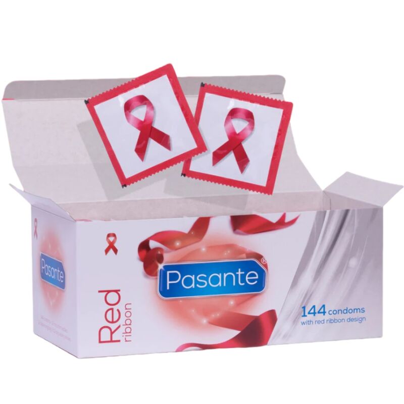 Obsenza - Red Ribbon Condoms Pack of 144 by Pasante for HIV Awareness - Image 1