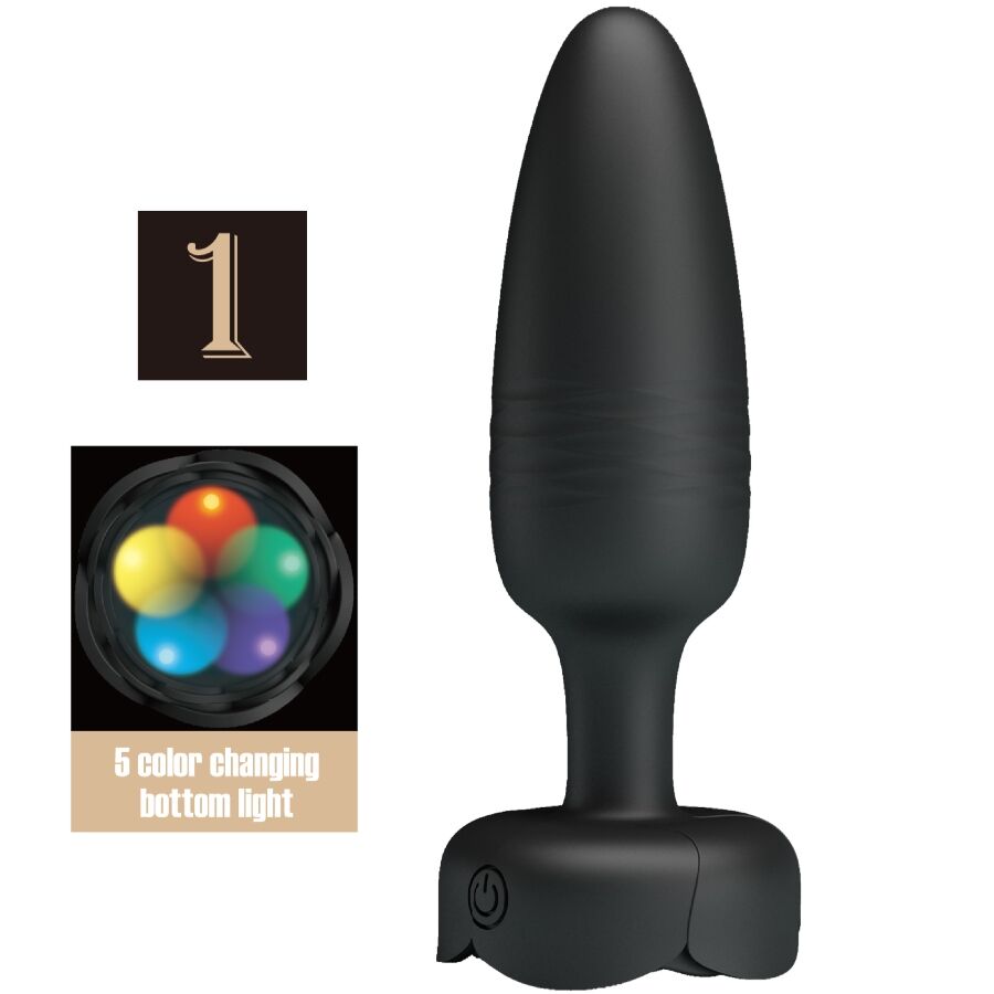 Obsenza - Pretty Love Tarion Anal Plug with LED Light Black 12. - Image 1
