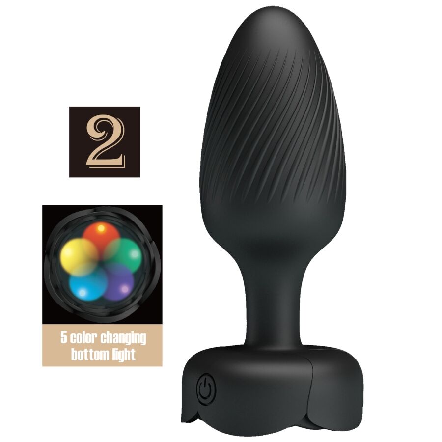Obsenza - Pretty Love Varian Anal Plug with LED Light Black 10. - Image 1