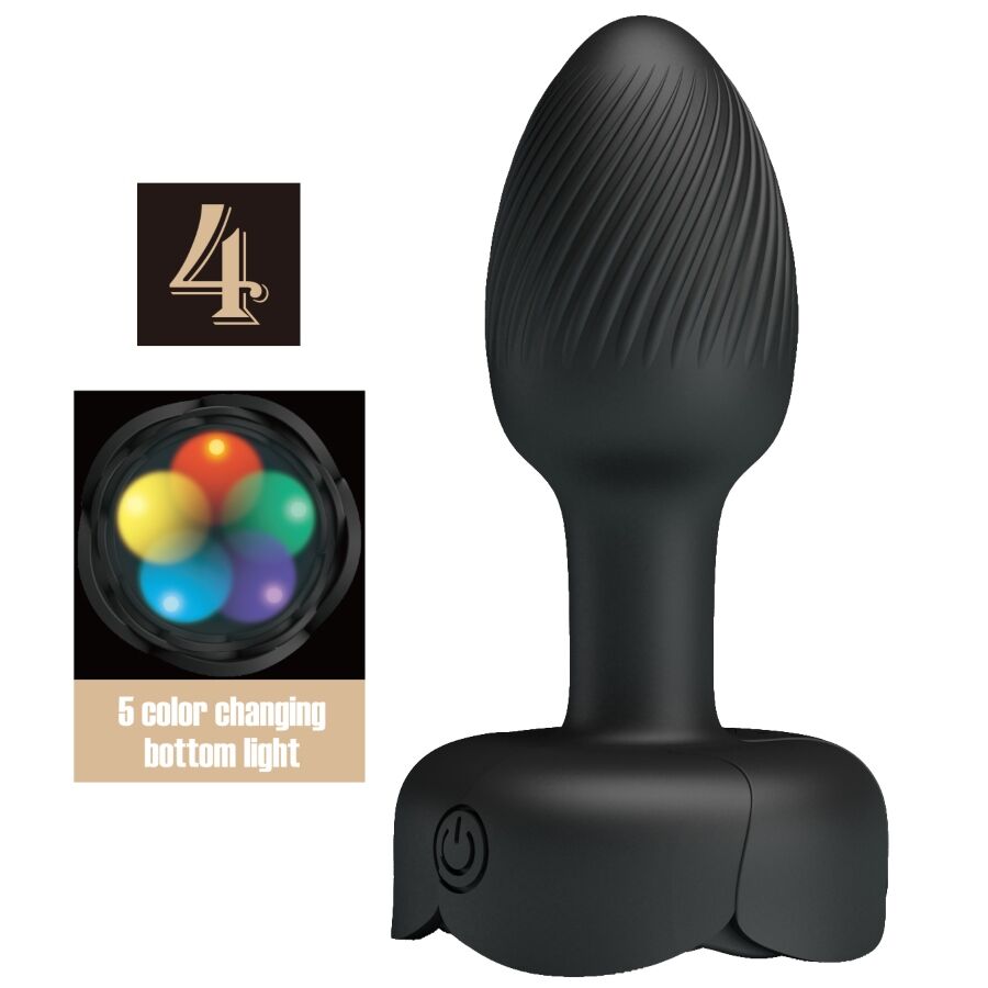 Obsenza - Pretty Love Olman Anal Plug with LED Light Black 8. - Image 1