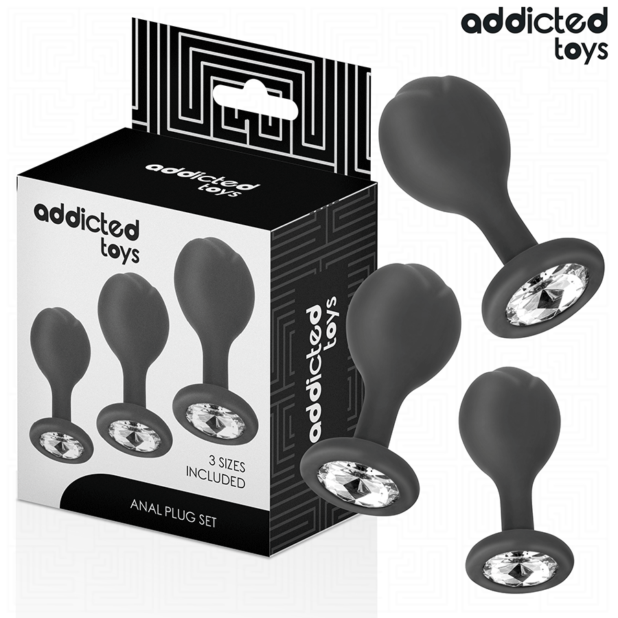 Obsenza - Set of 3 anal plug silicone with jewel - Image 1