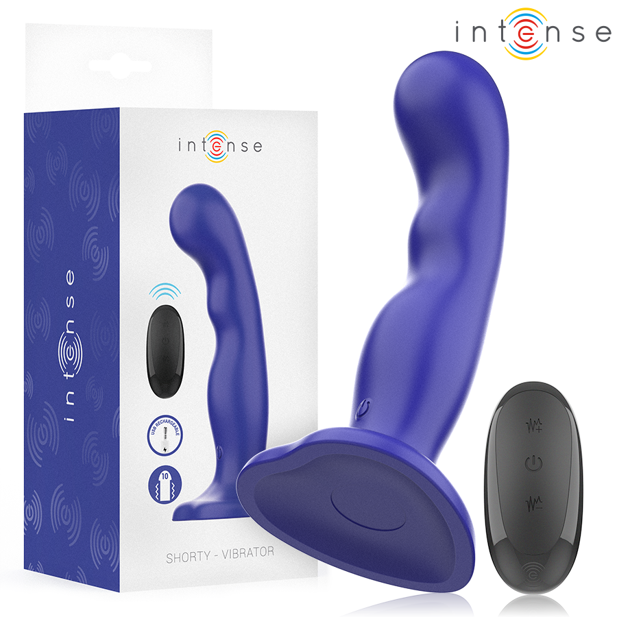 Obsenza - Vibrador Shorty com Ventosa Azul e Controle Remoto para Prazer Personalizado - Azul - Image 1