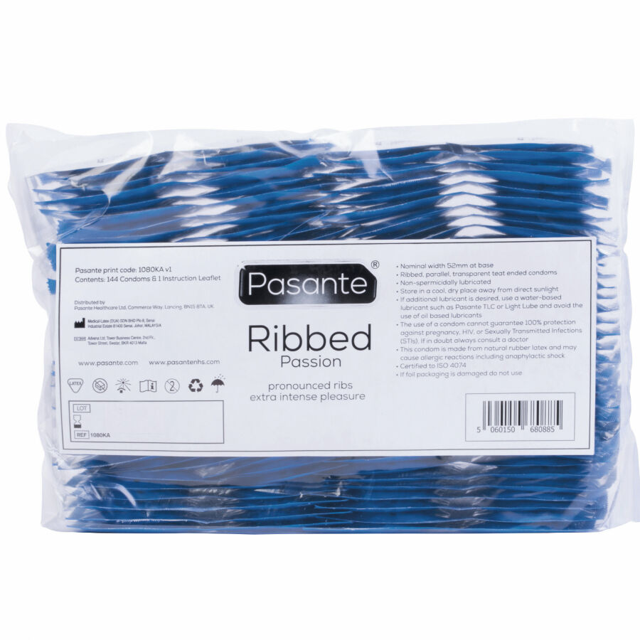 Obsenza - Ribbed passion condoms bag 144 units - Image 1