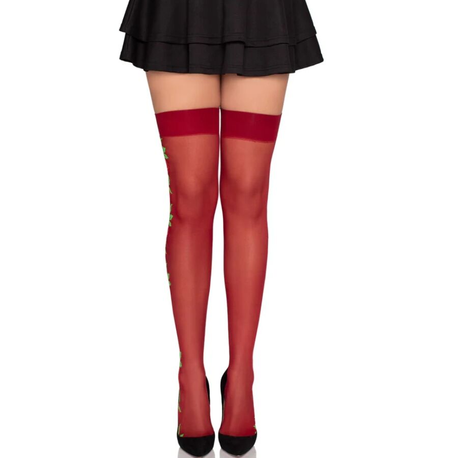 Obsenza - 1957 garter belt stockings with red flowers - Image 1