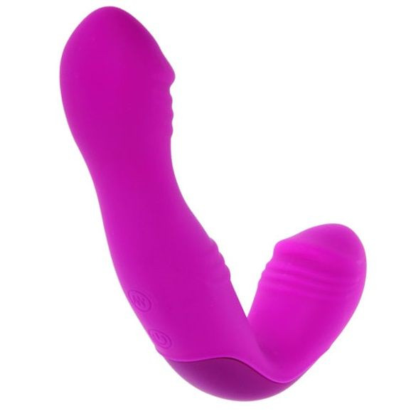 Obsenza - Arnés Angelo Sin Correas con Vibración y Doble Placer - Lila - Image 1