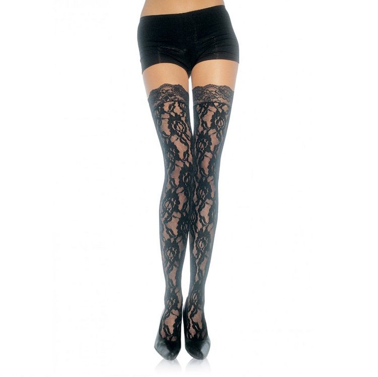 Obsenza - Medias de Encaje Floral de Leg Avenue para Seducir - OS - Image 1