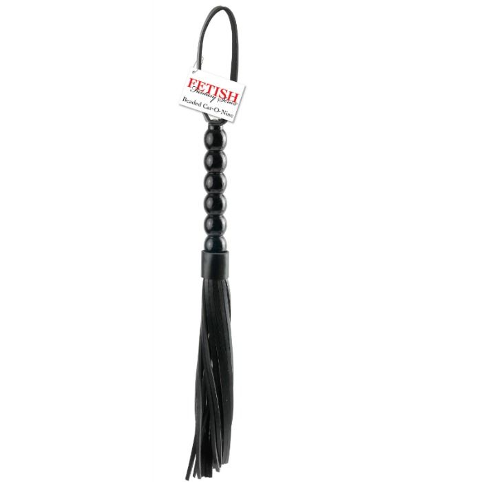 Obsenza - Beaded Cat-O-Nine Tails – Schwarzer 20-Zoll-Katzenpeitsche für sinnliche Spiele - Image 1