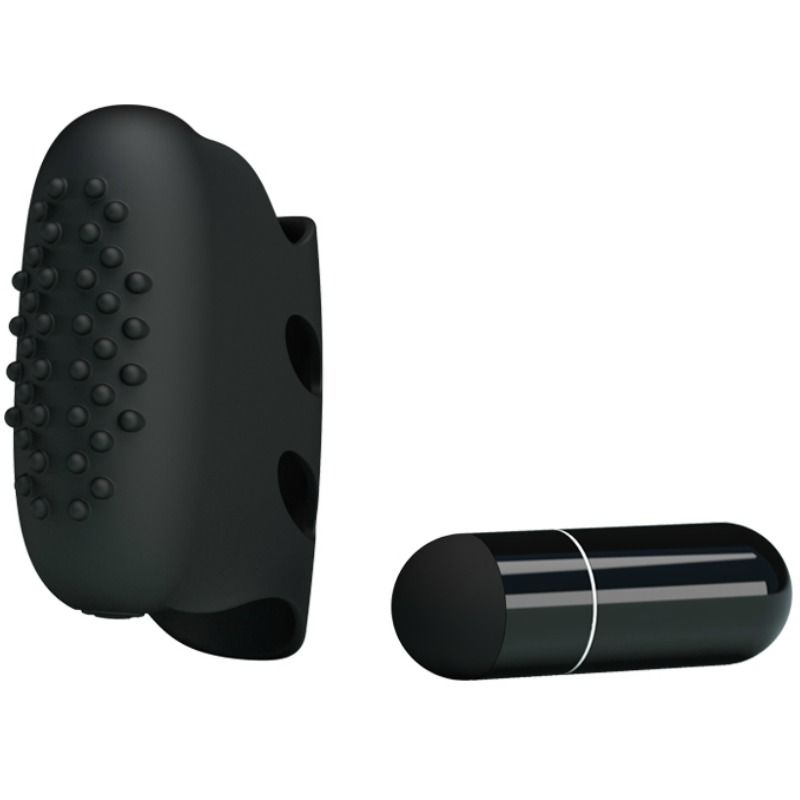 Obsenza - Dedal Vibrador Texturizado Flirtation de Pretty Love - Negro - Image 1