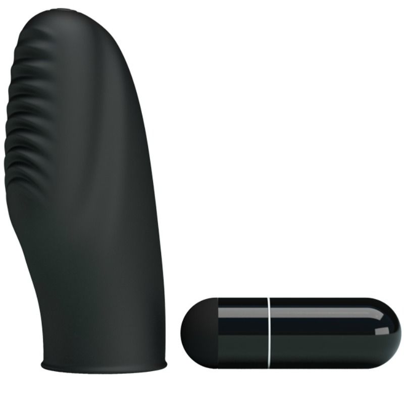 Obsenza - Dedal Vibrador Texturizado Flirtation Stanford de Pretty Love - Negro - Image 1