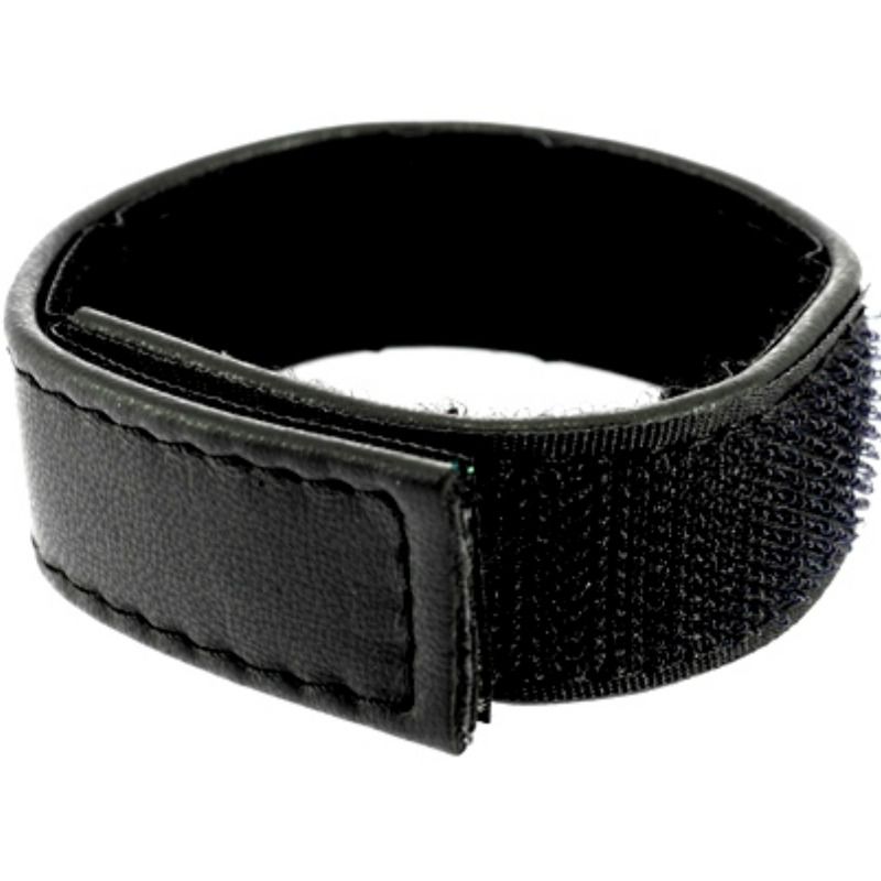 Obsenza - Correa de Cuero Ajustable con Velcro para Pene y Testículos - Negro - Image 1