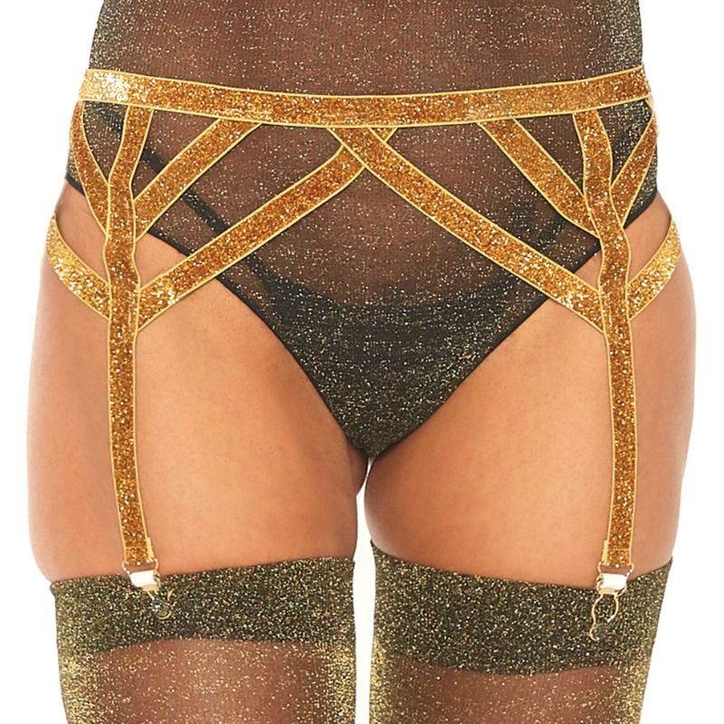 Obsenza - Liguero Elástico con Lurex Dorado Leg Avenue Talla Única - OS - Image 1