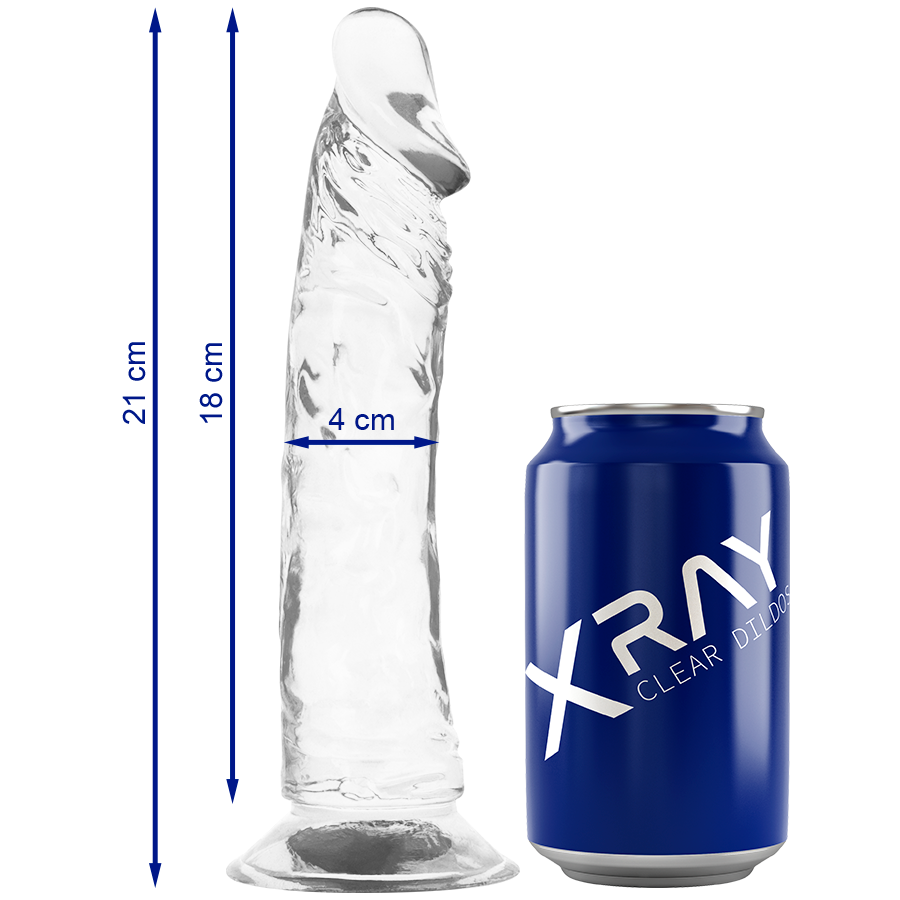 Obsenza - Dildo Transparente Realista X Ray 21 cm - 4 cm de Diámetro - Image 1